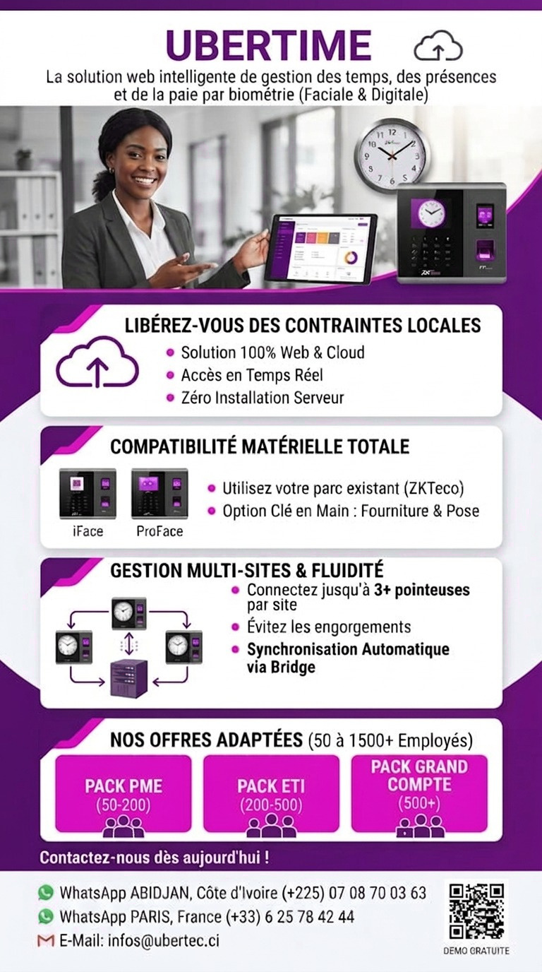 Présentation UBERTIME : logiciel, compatibilité et packs